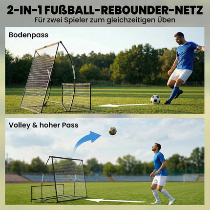 2-in-1 Foldable Soccer Rebounder, Black, 200 x 94 cm