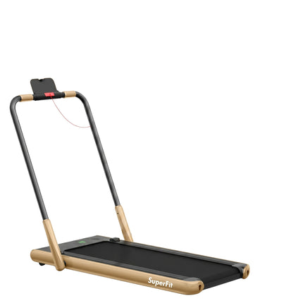 2-in-1 Foldable Treadmill with LED Display & Remote