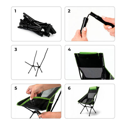 2-in-1 Folding Camping Rocking Chair with Pocket & Cushion