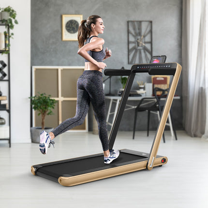 2-in-1 Folding Treadmill, 2.25HP, Dual LED, Remote