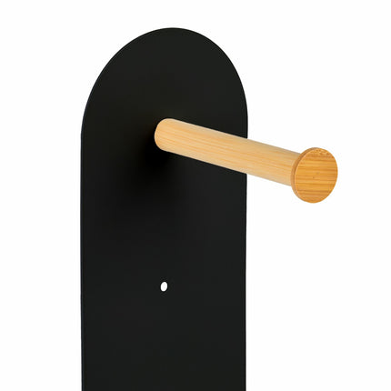 2-in-1 Freestanding Toilet Roll Holder, Bamboo & Metal