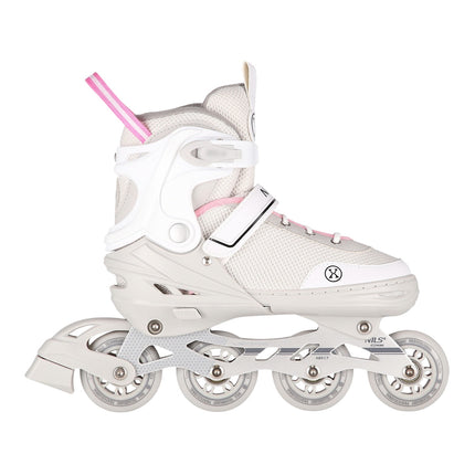 2-in-1 Grey-Pink Inline & Ice Skates, Size M (34-38)