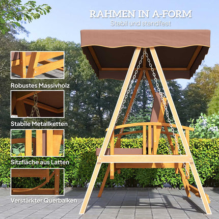 Garden swing 3-seater with horizontal sunroof