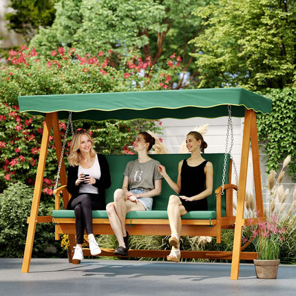 Garden swing 3-seat with canopy - Tilts down to 330 kg