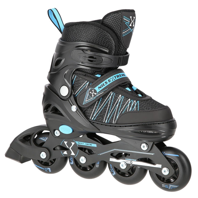 2-in-1 inline- en ijsschaatsen, zwart/blauw, maat L (39-42)