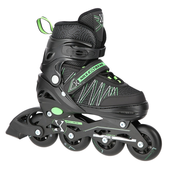 2-in-1 inline- en ijsschaatsen, zwart/groen, maat L (39-42)