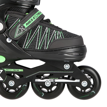 2-in-1 Inline & Ice Skates, Black/Green, Size S (31-34)
