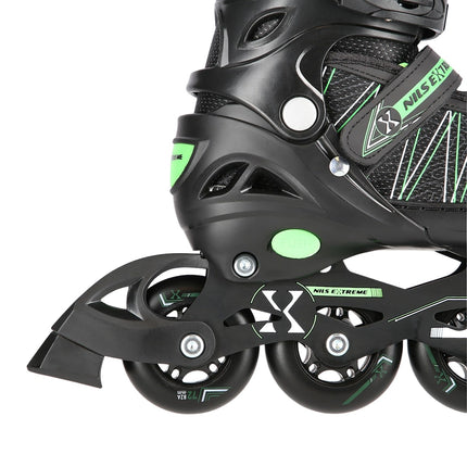 2-in-1 Inline & Ice Skates, Black/Green, Size S (31-34)