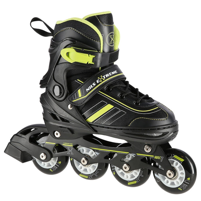 2-in-1 inline- en ijsschaatsen, zwart/limoen, maat M (34-38)