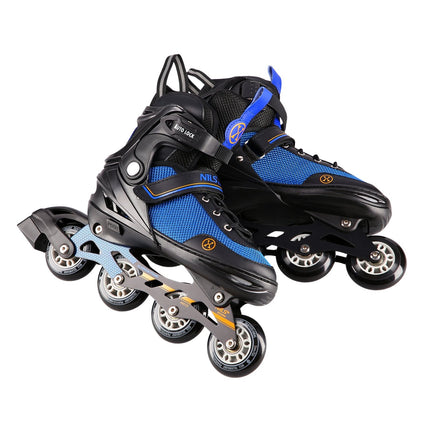 2-in-1 Inline & Ice Skates, Black-Orange, Size M (34-38)