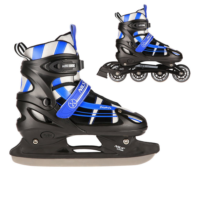 2-in-1 Inline & Ice Skates, Dark Blue, Size M (35-38)