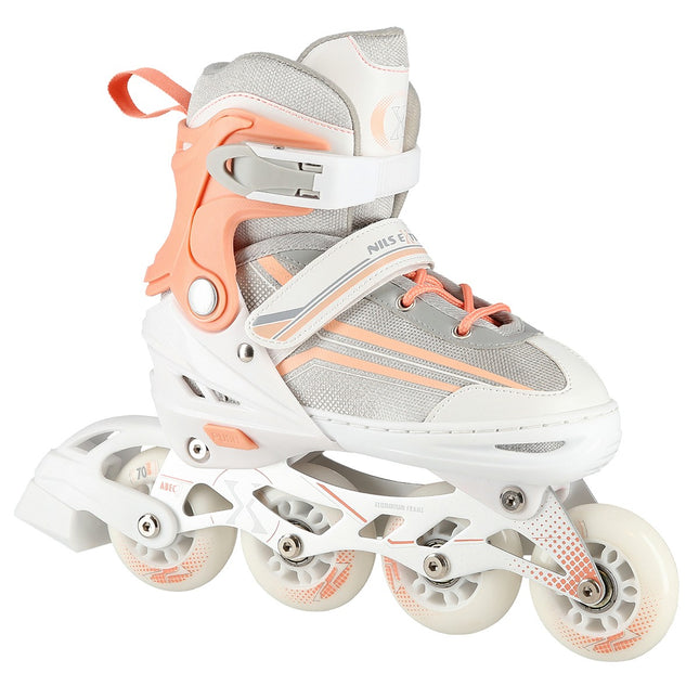 2-in-1 Inline & Ice Skates, White/Pink, Size M (34-38)