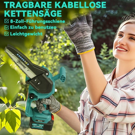 2-in-1 Mini Chainsaw 580W with 8000mAh Battery Safety Lock 8 inch 42 x 29 x 10.5 cm Blue