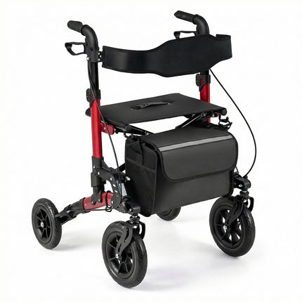 2-in-1 Rollator & Wheelchair, Foldable, Supports 136 kg