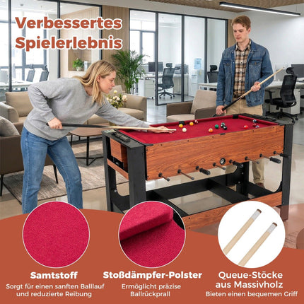 2-in-1 Rotating Game Table – Foosball & Billiards, 138 cm