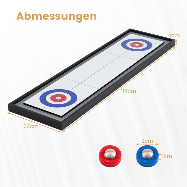 2-in-1 shuffleboard- en curlingtafelspel, 114 cm, draagbaar
