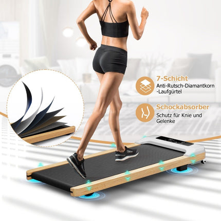2 in 1 Treadmill 2.25HP Walking Pad Under Desk 1-6km/h with Remote Control Portable 120 x 54 x 13 cm