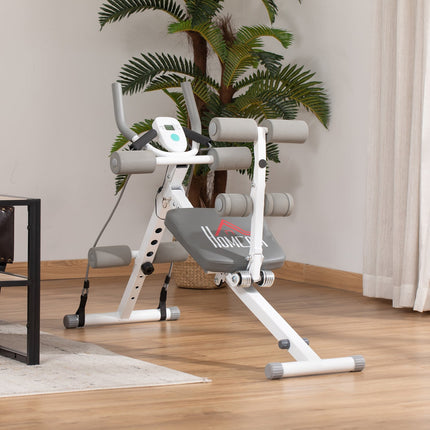 Adjustable ab bench, LCD screen, steel, 100 kg capacity
