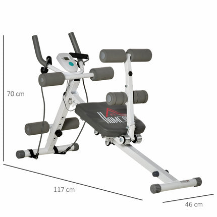 Adjustable ab bench, LCD screen, steel, 100 kg capacity