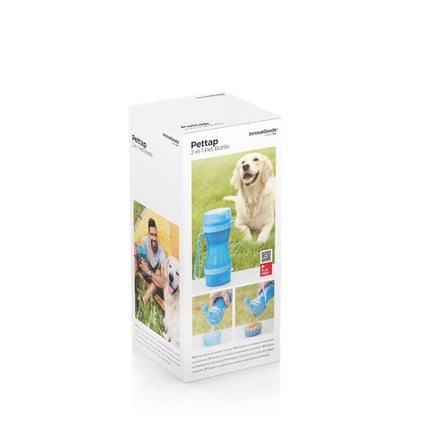 2-in-1 bottle with water and food containers for pets Pettap InnovaGoods