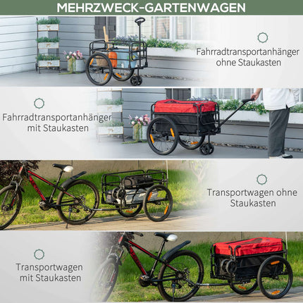 Truck with coupling, 40 kg load, red, reflectors