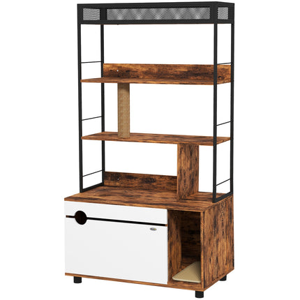 Cat cabinet with shelf and scratching post
