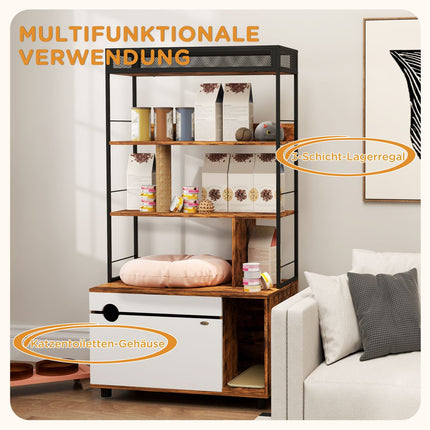 Cat cabinet with shelf and scratching post