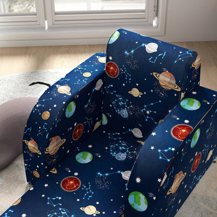 Children's folding sofa chair - horizontal, planetary design