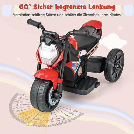 2-in-1 children's electric motorcycle with removable training wheels &amp; Headlights &amp; Music &amp; Horn red 74 x 38 x 48 cm