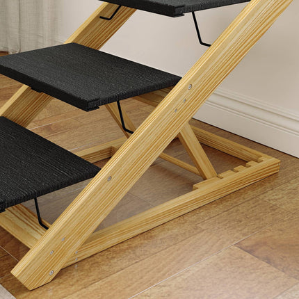 Height adjustable dog stairs - Foldable, non-slip 4 steps