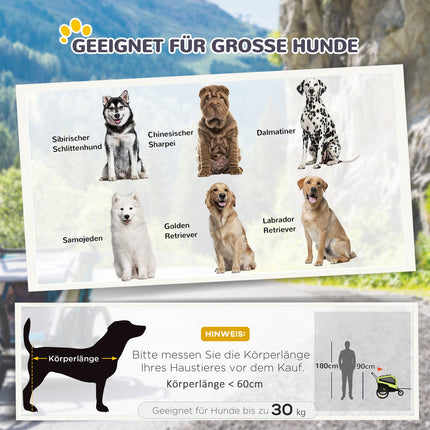 Dog bike stroller & stroller, reflective, 30 kg capacity