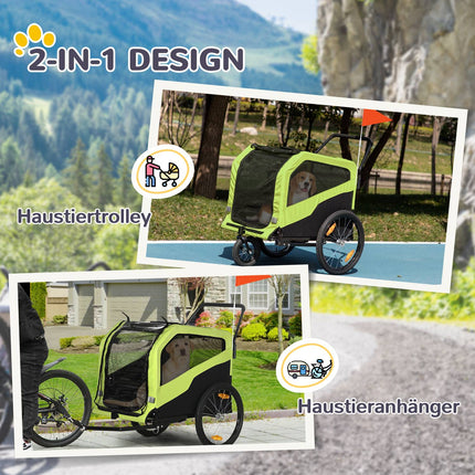 Dog bike stroller & stroller, reflective, 30 kg capacity