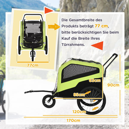 Dog bike stroller & stroller, reflective, 30 kg capacity