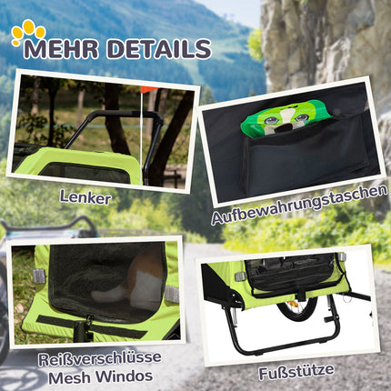 Dog bike stroller & stroller, reflective, 30 kg capacity
