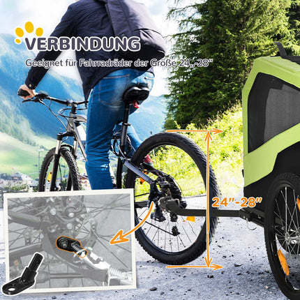 Dog bike stroller & stroller, reflective, 30 kg capacity