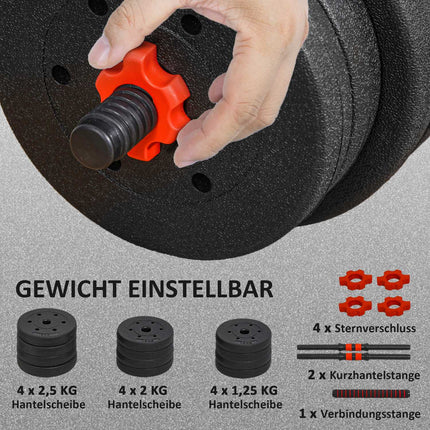 Adjustable Dumbbell & Barbell Set, 20 kg, Customizable Weights