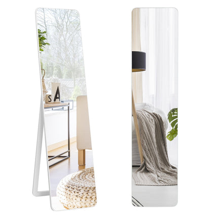 2 in 1 full-length mirror, standing mirror and wall mirror 160 x 37 cm white