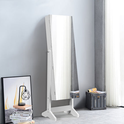 2 in 1 jewelry cabinet with mirror lockable jewelry organizer 41 x 36.5 x 146 cm white