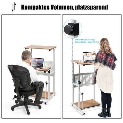 2-in-1 office table with height-adjustable table top for presentations 55 x 53 x 98 cm
