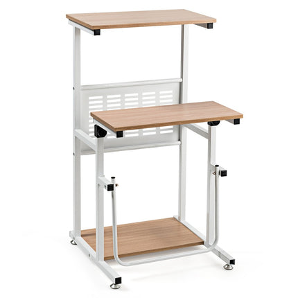 2-in-1 office table with height-adjustable table top for presentations 55 x 53 x 98 cm