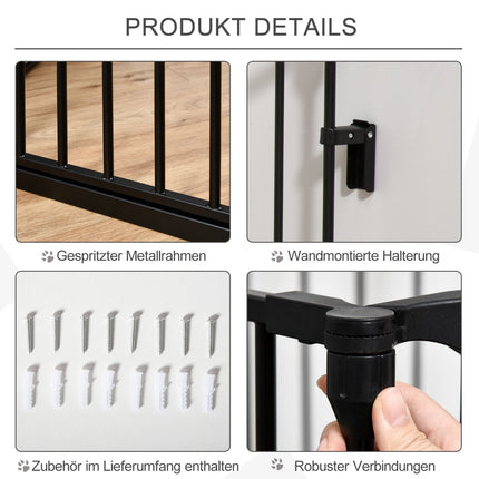 Puppy cage & collapsible barrier with door, metal, black