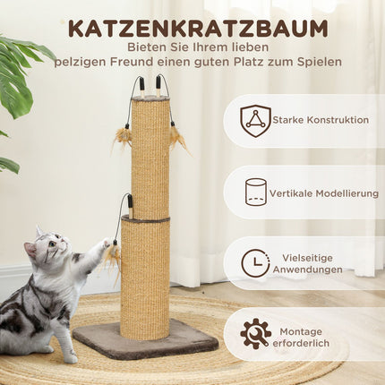 Indoor 78 cm Jute Cat Scratching Post with spring