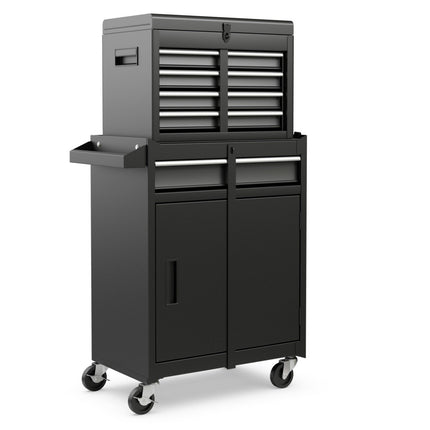 2 in 1 workshop trolley including case & 8 compartments & hooks & adjustable shelf 100 kg load capacity