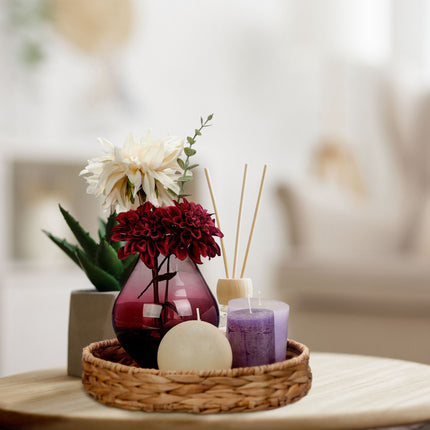 2-part tray set made of water hyacinth
