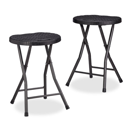 2 pcs. Folding stools in rattan