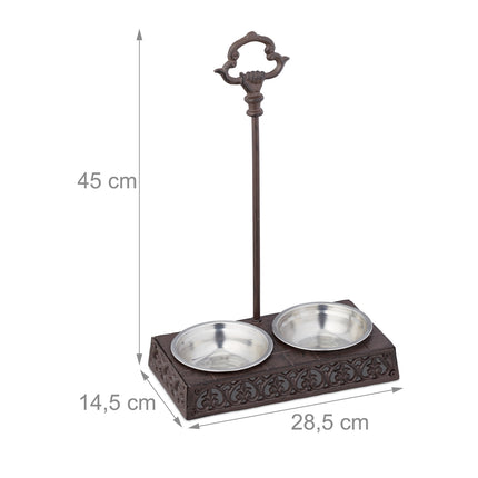 2 pcs. dog food bowls with handles