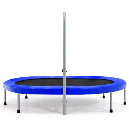 2 person trampoline with height-adjustable handle mini trampoline 154 x 90 x 92 -132 cm blue