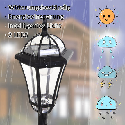 Solar LED Street Light, IP44 Waterproof, Energy Efficient, Black
