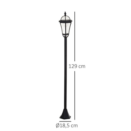 Solar LED Street Light, IP44 Waterproof, Energy Efficient, Black