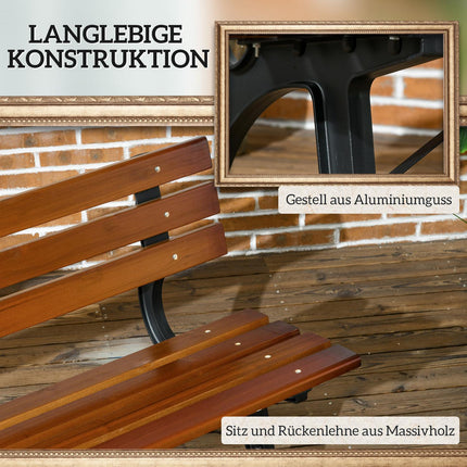 Garden bench 2-seater with backrest - 120 cm